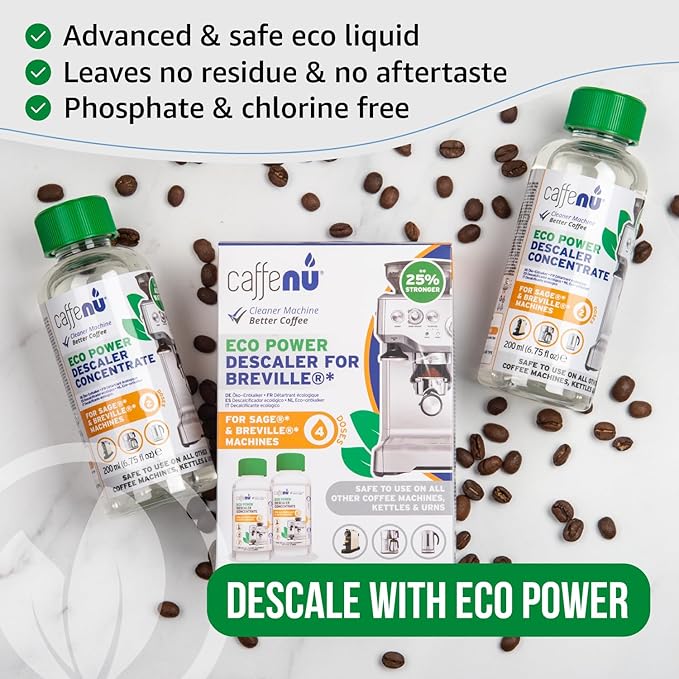 Breville Compatible Descaling Solution. 2 Bottles of Descaler Solution. Descaling Kit Removes Limescale For Hotter Coffee. 4 Uses Descaler For Breville Coffee Machines. - Image 4
