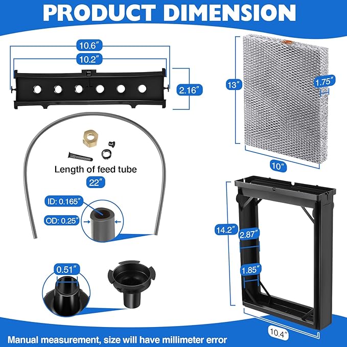 Enhon 3 Pcs Humidifier Maintenance Kit with Model No. 35 Filter Panel, All Aluminum Humidity System Replacement Filter Compatible with AprilAire 4839 Whole Home Humidifier Model 600, 600A,600M Parts - Image 8