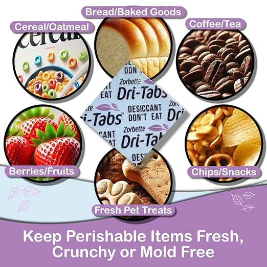 Dri-Tabs | Food-Safe Moisture Absorbers – Keep Fruits, Veggies, Snacks, Bread & More Fresher, Longer! Eco-Friendly, Plant Based Desiccant That Replaces Silica Gel Packets - 75pk (Magenta) - Image 5