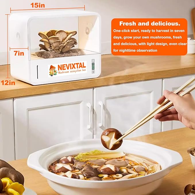 Smart Mushroom Growing Tent,Grow Mushrooms at Home Kit,Fully Automatic Mushroom Grow Box,Automatically Adjusts Humidity,Fresh Air System,with Lighting,Just Add Spores,Automatic Growth. - Image 6