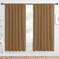 NICETOWN Bedroom Window Curtain Panels, Gold Brown, 2 Panels, 62 in x 72 in (W x L), Window Treatment Thermal Insulated Rod Pocket Room Darkening Curtains/Drapes for Patio Door by NICETOWN