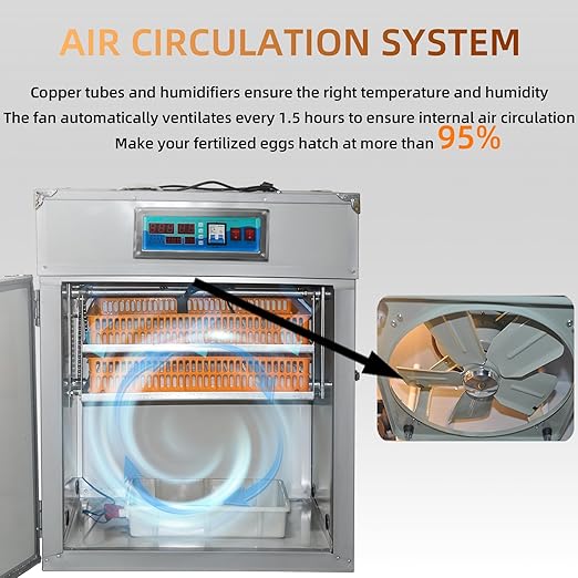 XKV 176 Eggs Incubator with Automatic Egg Turning,Temperature Humidity Control,Automatic Digital Egg Hatcher,For Chick,Duck,Poultry,Industrial Brooding Machine Chicken Incubator for Farm,Home,Indoor - Image 7