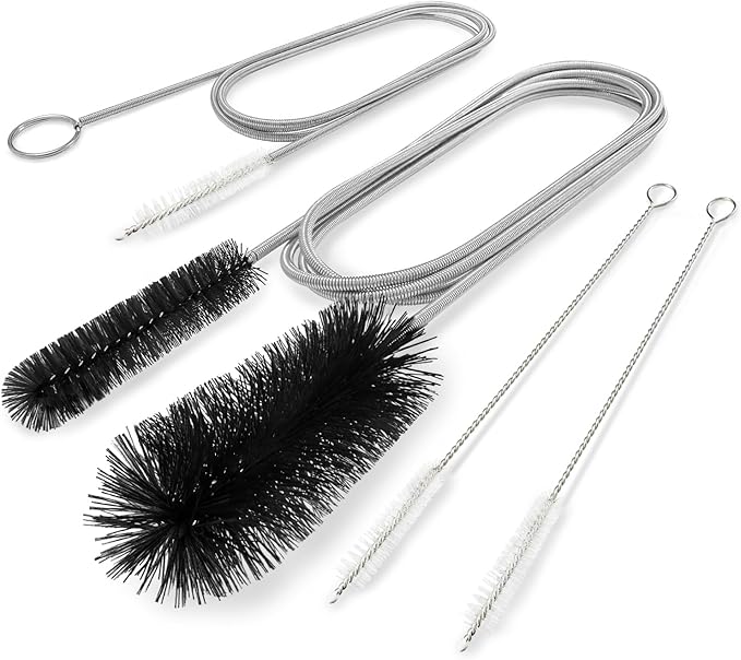 Flexible Drain Brush, 66 Inch Long Double Ended Hose Pipe Cleaners and 58 Inch Tube Cleaning Brush and 2 Pack 8 Inch Straw Cleaner Brush by Bozenu