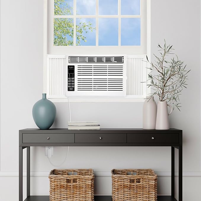 Whirlpool 8,000 BTU Window Air Conditioner with Dehumidifier, 115V, Window AC for Rooms up to 350 Sq. Ft., Living Room, Bedroom, or Apartment, with 3 Speeds, Remote Control, and 24H Timer, White - Image 10