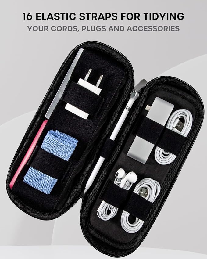 SIDE BY SIDE Electronics Organizer Travel Case for Cables, Charger, Power Bank – Tech Bag for MacBook Accessories, Adapter – Slim Cord Organizer Bag with Gift Box for Travel & Daily Use - Image 4