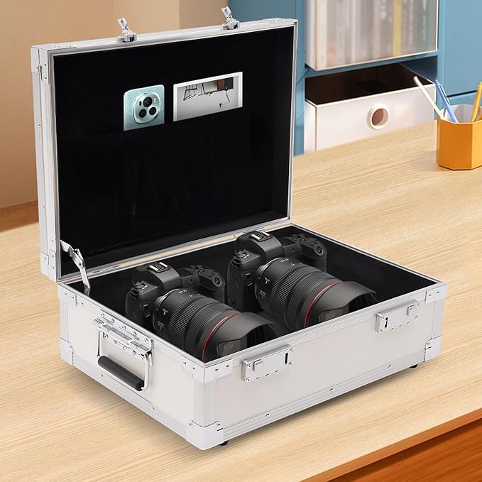 Locking Storage Box, Portable Trunk with Combination, Large Capacity Briefcase Security Box, Lock Boxes for Personal Items, Cash, Laptop (Silver) - Image 5