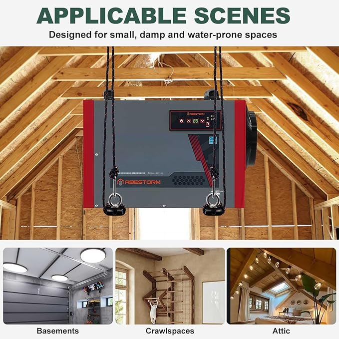 Hanging Kit for Dehumidifiers in Crawl Spaces & Basements | Heavy-Duty Metal Dehumidifier Protection Frame | Anti-Vibration Dehumidifier Hanging Support Accessories to Reduce Noise – Load 300 lbs. - Image 3