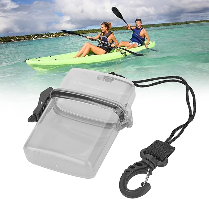 Keenso Diving Seal Box, 3 Colors Plastic Dry Box Transparent Waterproof Sealing Box Underwater Diving Sealing Box with Rope Hook - Image 3