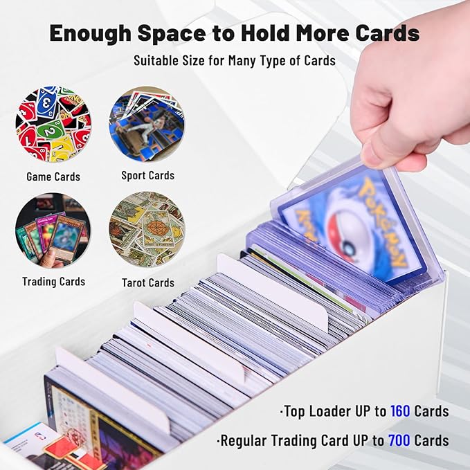 NUMINA 7 Pack 600 Card Storage Box Organizer for Trading Card Collection, Heavy Duty Sports Cardboard Box, Trading Gaming Cards Storage Box with Adjustable Dividers - Image 2