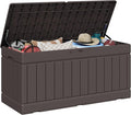 JUMMICO 78 Gallon Outdoor Deck Box Large Resin Storage Box for Patio Furniture Cushions and Garden Tools (Brown) by JUMMICO