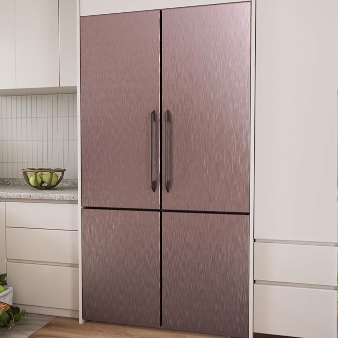 CRE8TIVE Rose Gold Stainless Steel Contact Paper for Appliances 12"x354" Brushed Metallic Peel and Stick Wallpaper Self Adhesive Heat Resistant Stainless Steel Wallpaper for Kitchen Refrigerator Stove - Image 3