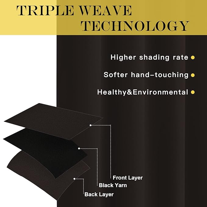 NICETOWN Blackout Curtains & Drapes - Privacy Thermal Efficiency Backdrop Curtains for Bedroom Room Divider Living Room Patio Sliding Glass Door, Wide 80 x Long 144 inch, Toffee Brown, 1 Panel - Image 3