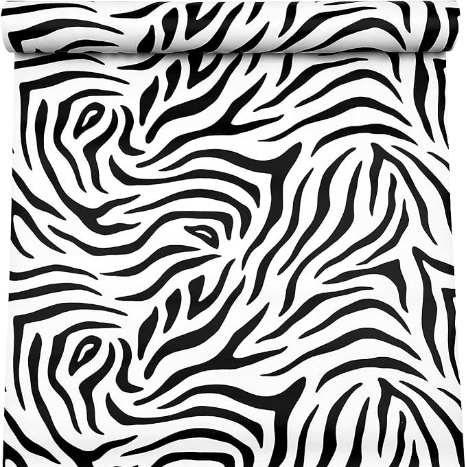 SimpleLife4U Self Adhesive Furniture Protect Paper Moisture Proof Shelf Liner 300cm,Zebra Stripe Valentine's Day Gift - Image 2