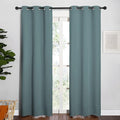 NICETOWN Modern Blackout Curtains Noise Reducing, Thermal Insulated and Privacy Room Darkening Drape Panels for Boy's Guest Room Door Window (Greyish Blue, 2 Panels, W34 x L84 -Inch) by NICETOWN