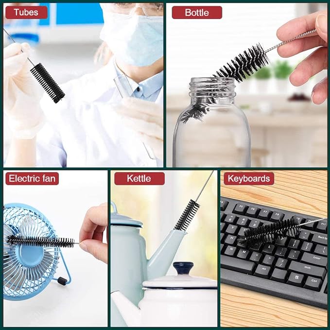 Long Straw Brush, Nylon Pipe Tube Cleaner 8.2-ihch 10 Different Diameters Set of 10 - Image 7