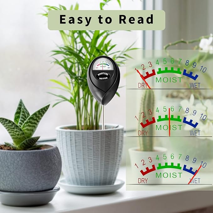 Extended Long Probe Soil Moisture Meter, 2 Pack Plant Water Meter Soil Meter Moisture Sensor Hygrometer for Indoor Outdoor Plant Care,No Battery Needed(Green + Black) - Image 3