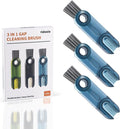 3 in 1 Cup Lid Gap Cleaning Brush Set, Multifunctional Insulation Bottle Cleaning Tools, Mutipurpose Tiny Silicone Cup Holder Cleaner, Home Kitchen Cleaning Tools (3Pcs Blue) by VIDONIO