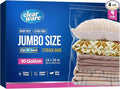 4 Count - Large Storage Bags With Zipper Top, 10 Gallon Size 24" x 24", Extra Large Plastic, For Clothes, Travel, Moving, BPA-Free, Heavy Duty 3-Mil Thick by CLEARWARE
