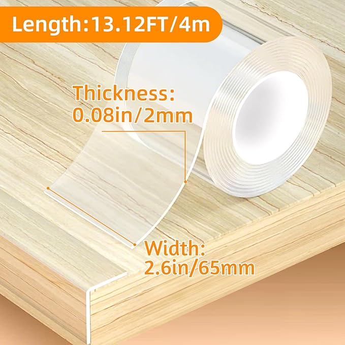 2.6 in x 13.12 FT,Clear Soft Corner Protectors for Furniture Strip,Sharp Edge & Table Bumper,Window Edge,Wall Protector, Soft Corner Guards Safe for Proof,Table Corner Protectors in Family - Image 2