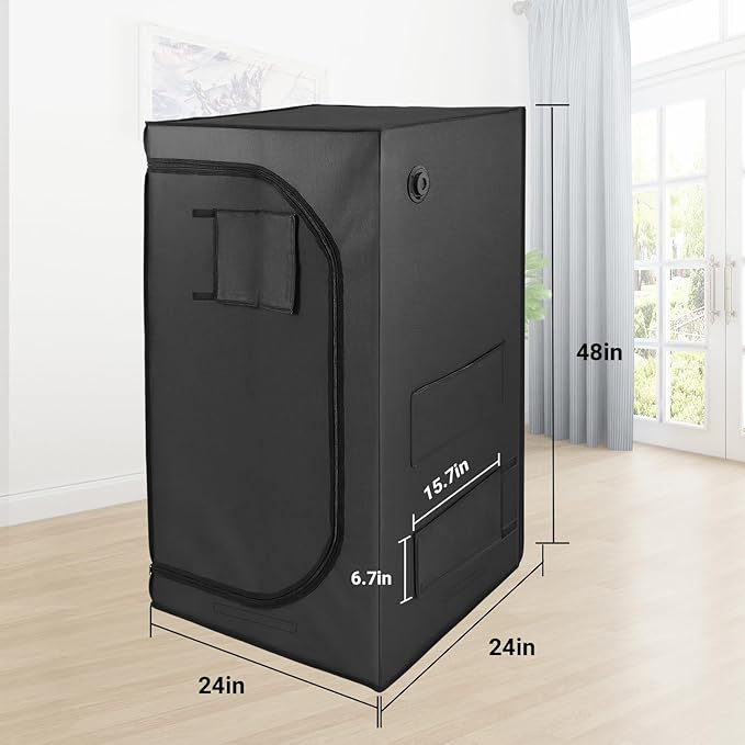 REPTIZOO 120 Gallon Reptile Tent Habitat 24"x24"x48" High Reflective Reptile Terrarium Cage Plant Grow Tent with Ventilation Window and Waterproof Base Tray for Snakes, Lizards, Bearded Dragons - Image 2