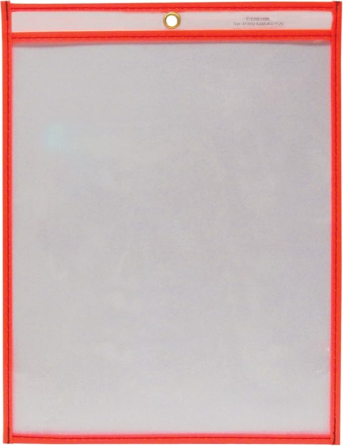 C-Line Reusable Dry Erase Pockets, 9 x 12 Inches, Red(40814-30) - Image 2