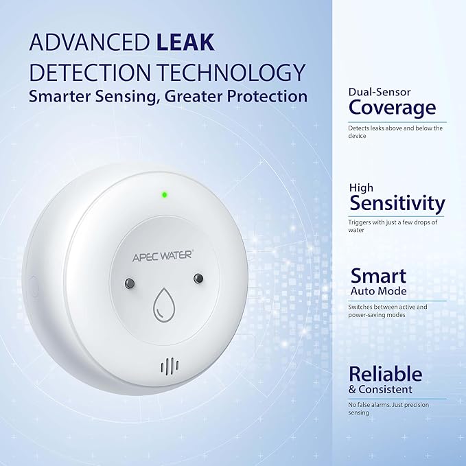 APEC WATER WiFi Water Leak Detector for Home, App Connected get Real-Time Alerts, Highly Reliable Dual Sensor Wet Moisture Detection (1PK) - Image 4