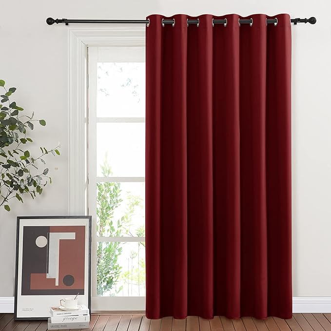 NICETOWN Glass Door Curtains for Window, Wide Thermal Curtain Panels, Sliding Door Drapes, Extra Wide Curtains (Burgundy Red, 80 inches Wide x 84 inches Long) - Image 8