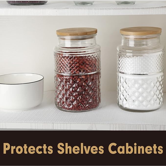 Premium Drawer and Shelf Liner for Cabinet, Non Adhesive Liner for Kitchen, Strong Grip Non Slip Shelf Liners for Kitchen Cabinets, Storage, Drawers, Shelves, Kitchenware and Tableware, White - Image 4