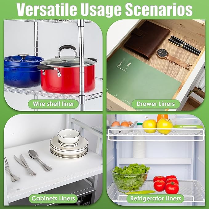 Wire Shelf Liner 12x197'' Clear Shelf Liner Kitchen,Cabinets,Drawer Liner, Cupboard, Under Sink, Pantry,Non-Adhesive Liner,Stain-Proof Shelf,1.2mm Thicken/Waterproof/Anti-Slip Liners - Image 2