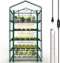 Bstrip Indoor Greenhouse with Grow Light, 5-Tier Large Green House, 5Pcs Grow Lights for Seed Starting with Timer, PVC Tent with Airflow Windows, Indoor Greenhouse Cabinet 40.2x18.9x74.8in by Bstrip