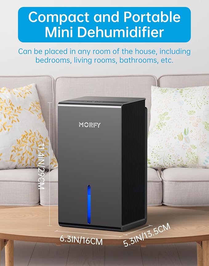 MORFY Dehumidifier, Small Dehumidifier for Bedroom Bathroom RV with Auto Shut Off, Compact Quiet Dehumidifiers for Room Home Closet Laundry Room - Image 3