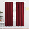 NICETOWN Christmas Burgundy Curtains Blackout Drape Panels - Lights Block Out Window Treatment Short Curtain Sets for Loft and Basement Decoration (Set of 2, 34 by 72-Inch) by NICETOWN