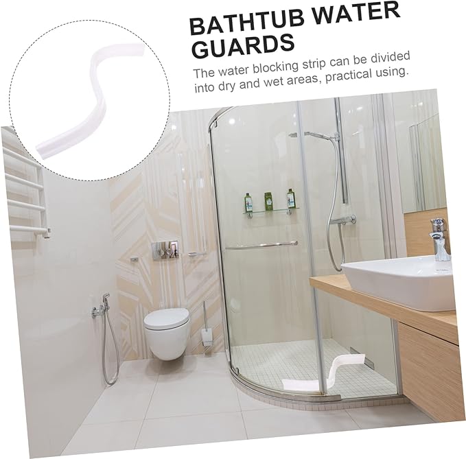 Tofficu Water Absorber for Bathroom Sink Drain Strip Shower Baffle Peel and Stick Shower Guard - Image 8