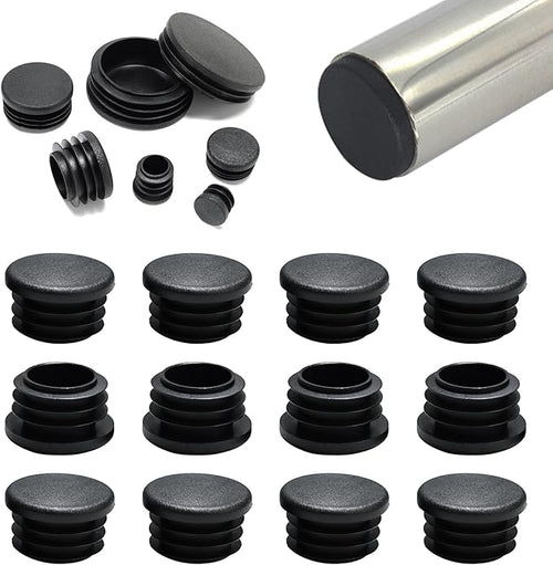 1-1/8"(28mm) Plastic Hole Plugs Black -Round Chair Leg Caps, Flush Mount Pipe Plugs, Tubing End Caps for Metal&Wood Legs Tube, Outdoor Furniture Feet caps,for Pipe Wall thicknesses of 1.5-4 mm,12 PCS by EASYEAH