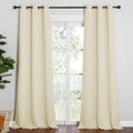NICETOWN Room Darkening Curtain Panels - Baby Room Curtains 90 inches Long, Privacy Draperies (Beige, 42 inch Width, 2 Panels) by NICETOWN