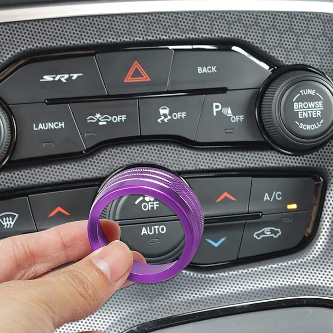 Auprite Climate Control Knob Covers for Challenger Accessories 2015-2023 2024, for Dodge Charger 2015-2023 2024, for Dodge Chrysler 300/300s 2015-2024,3Pcs Kit (Purple) - Image 7