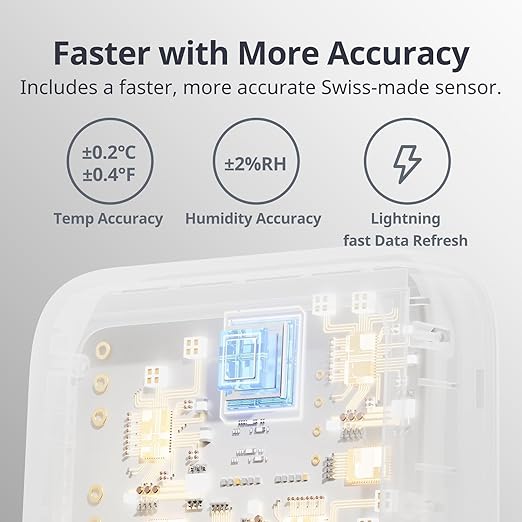 SwitchBot Thermometer Hygrometer, Bluetooth Indoor Humidity Meter and Temperature Sensor with App Control, Large LCD Display, Notification Alerts, Data Storage Export, Remote Monitor for Home (2 Pack) - Image 3