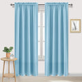 DWCN Blackout Curtains Room Darkening Thermal Insulated Bedroom Curtains Window Curtain Panels, 52 x 84 inches Long, Set of 2 Light Blue Rod Pocket Drapes by DWCN