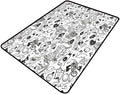 Carpet - Funny Ink Symbols Printing Patterns Non-Slip Area Rugs Fade Resistant, Flame Resistant, Quick Dry, Stain Resistant, Waterproof Floor Carpet for Living Room Bedroom, 78 x 120 Inch by Snarena