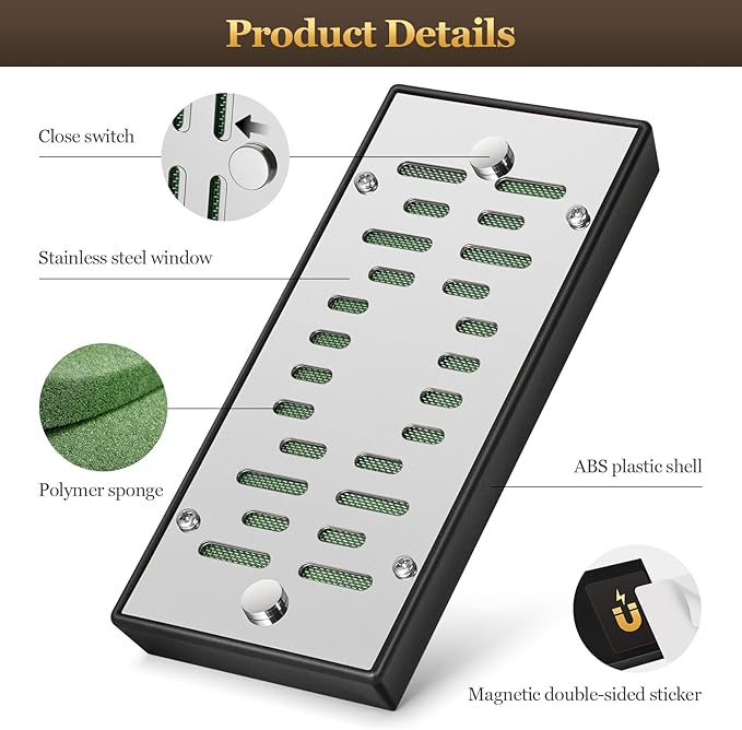 High-end Cigar Humidifier, Rectangular Cigar Humidifier Regulator with Manual Humidity Control Function, Cigar's Guardian Expert to Keep Cigars Fresh (Silver) - Image 5