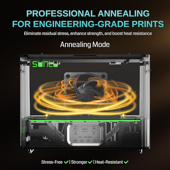 E2 Filament Dryer Box, 110℃ Max Temperature, 500W PTC Heater, 3-in-1 Dry + Anneal + Dehumidify for Engineering Filaments, Dual-Layer Sealed Chamber, Supports PLA, ABS, PC, PA-CF, GF, FR-ABS - Image 3