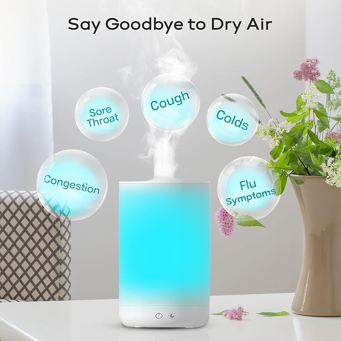 Bell+Howell 4L Top Fill Humidifiers for Bedroom, Color Changing Air Humidifier for Large Room, Cool Mist Humidifiers for Bedroom Baby Room Humidifier & Oil Diffuser with Auto Shutoff - Image 3