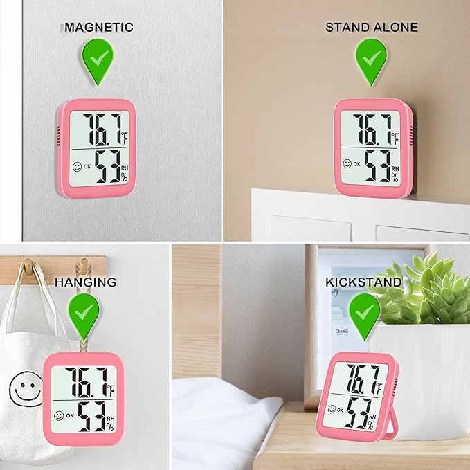 Antonki 2 Pack Room Thermometer for Home, Hygrometer Indoor Humidity Meter Gauge, Digital Temperature and Humidity Sensor Monitor for House, Terrarium, Incubator, Greenhouse - Battery Included - Image 4
