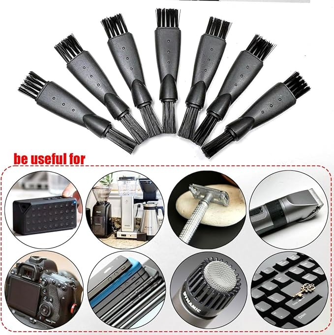 24pcs Men's Electric Shavers Cleaning Brush Double-Sided Shavers Brush Hair Brush Cleaner Tool Tiny Multi-Function Beard Brush Kit (Black) - Image 7