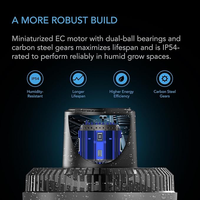 AC Infinity CLOUDRAY S4, Ultra-Compact Grow Tent Clip Fan 4”, Precision 10 Dynamic Wind Speeds, 10-Level Oscillation, Weatherproof IP-54, Specialized High-Velocity Circulation for Small Grow Spaces - Image 4