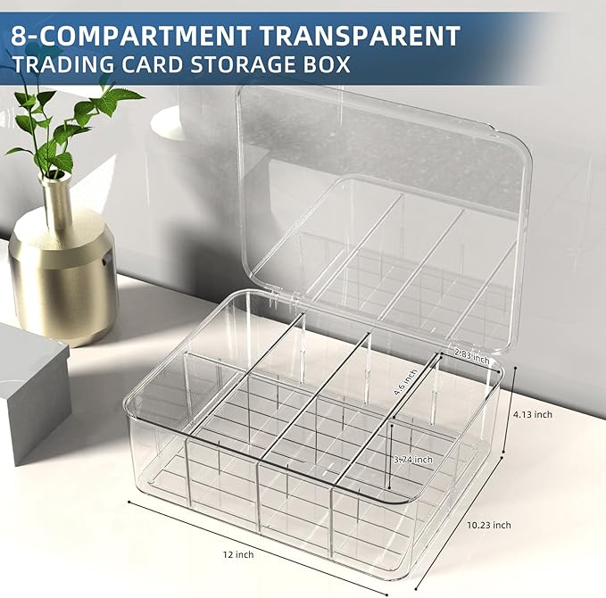 Transparent Trading Card Storage Box-Holds 2000+ Loose Cards-Plastic Card Deck Box for Baseball Cards/for Toploaders/for Graded Card/for MTG/for Magnetic Etc. - Image 2