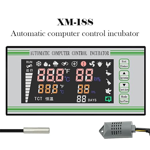 Xm-18S Egg Poultry Incubator System, 110V Automatic Egg Incubator Controller Thermostat Temperature Humidity Sensor - Image 4