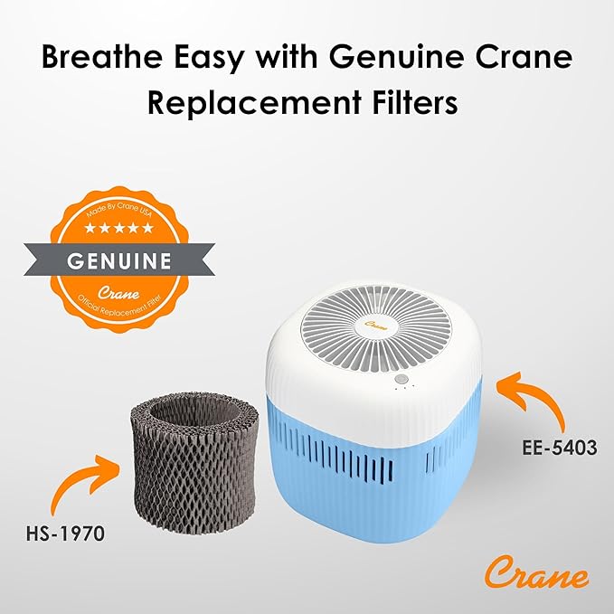 Crane Genuine Evaporative Humidifier Replacement Filter for Model EE-5403 / HS-1970, Demineralization Wick Filter for Hard Water, Reduces White Dust, Maintains Clean Moisture Output, 1 Pack OEM Filter - Image 2