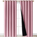 NICETOWN Crystal Pink Full Shade Curtain Panels, Pair of Energy Smart & Noise Blocking Out Blackout Drapes for Dining Room Window, Thermal Insulated Guest Room Lined Window Dressing(70 x 84 inch) by NICETOWN