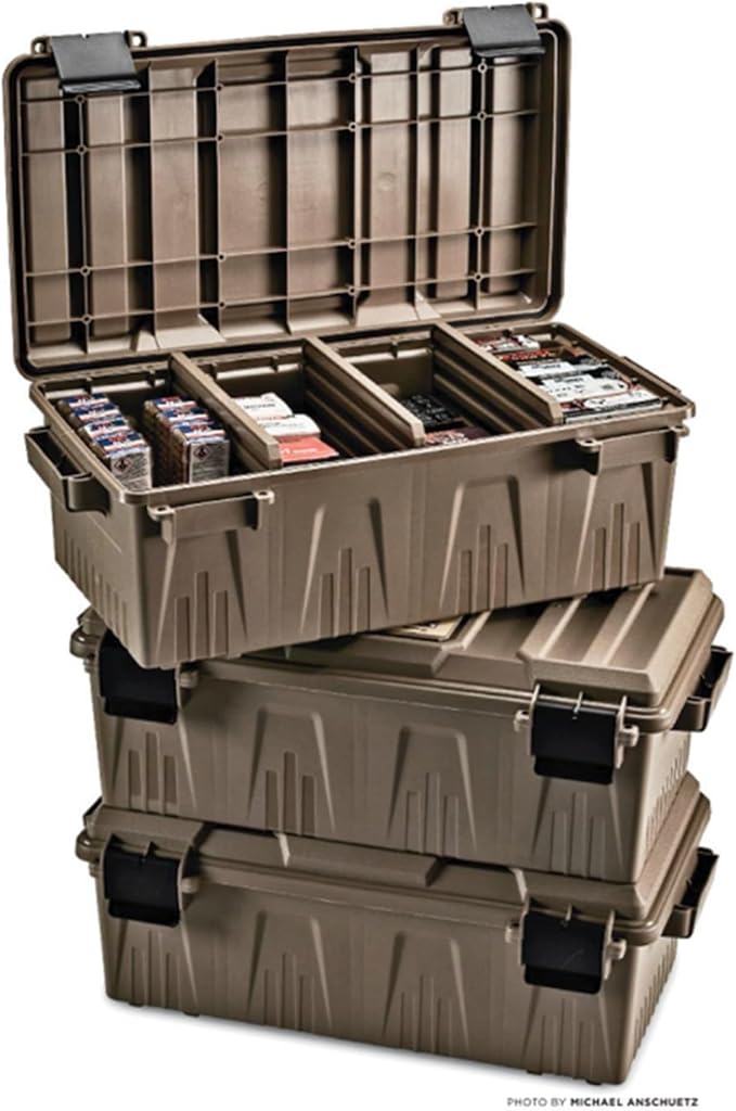 MTM ACDC30, Divided Ammo Crate Utility Box, Water- Resistant, Stackable, Snap Latch, USA Made, Dark Earth - Image 8